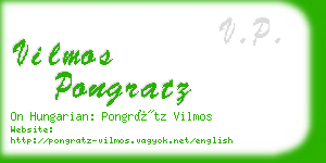 vilmos pongratz business card